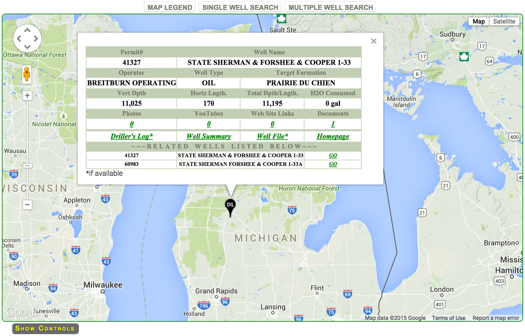 RMP's old Michigan Oil Well Map