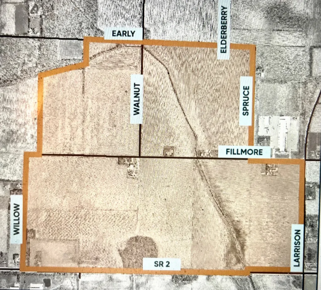 Parcel overview of GM-Samsung electrode manufacturing plant in New Carlisle Indiana.
